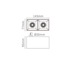 LC606 Siyah-Altın İkili LED 2x10W Tavan Arm. - 2
