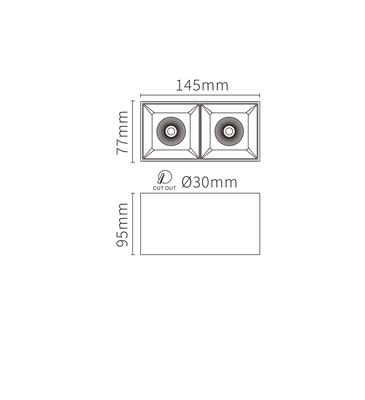 LC606 Siyah-Altın İkili LED 2x10W Tavan Arm. - 2