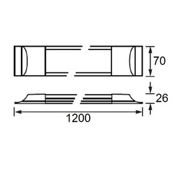 JK120 Led Bant Armatür 36W (3000K) - 3