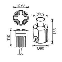 LG927 LED Gömme Bahçe Armatürü (3000K) - 2