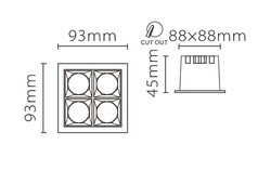 LS495 S 4'li LED Spot (3000K) - 2