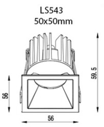 LS543 B Beyaz Kare Sabit LED Spot (3000K) - 2