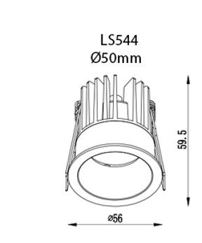 LS544 B Beyaz Yuvarlak Sabit LED Spot (3000K) - 2